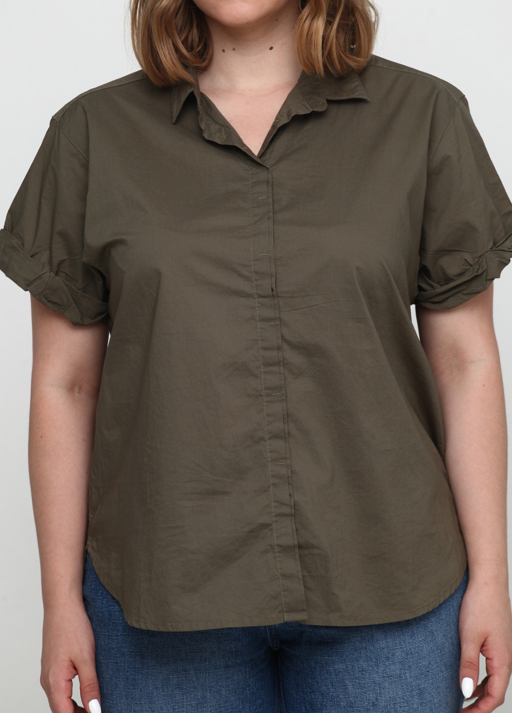 Оливковая (хаки) летняя блуза H&M