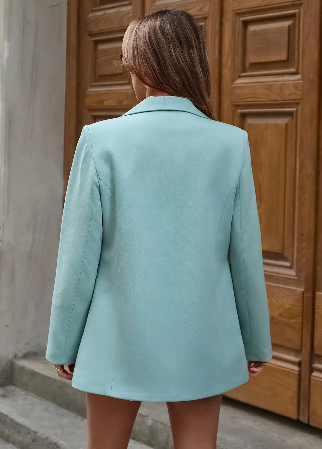 Мятный женский жакет SHEIN однотонный - демисезонный