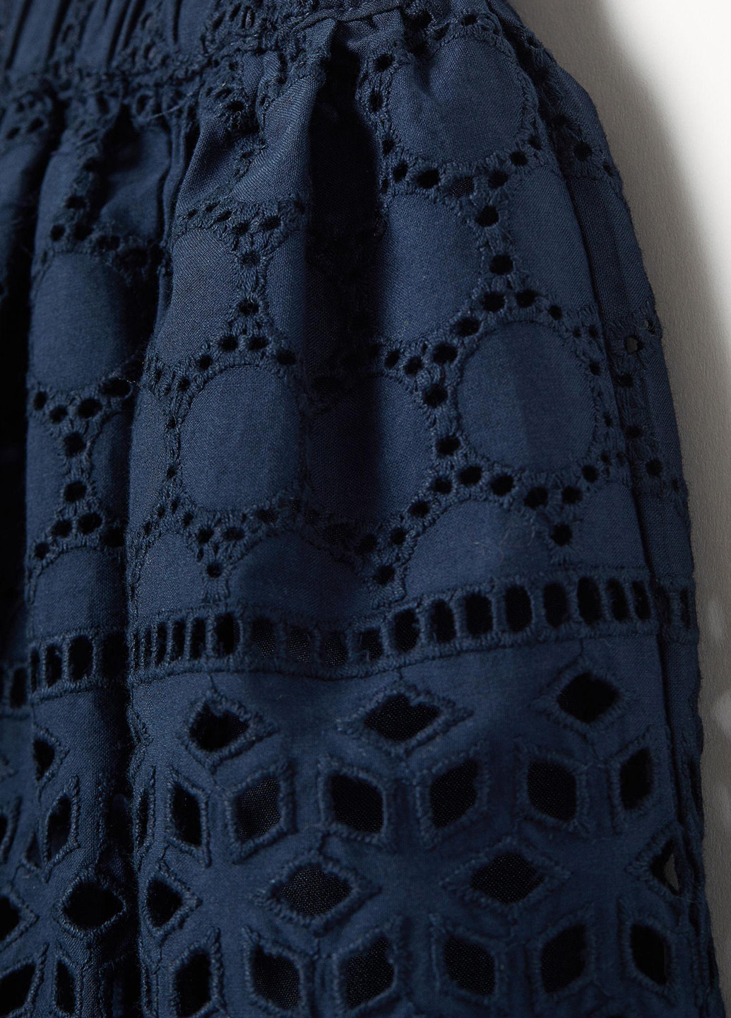 Темно-синяя кэжуал однотонная юбка H&M а-силуэта (трапеция)