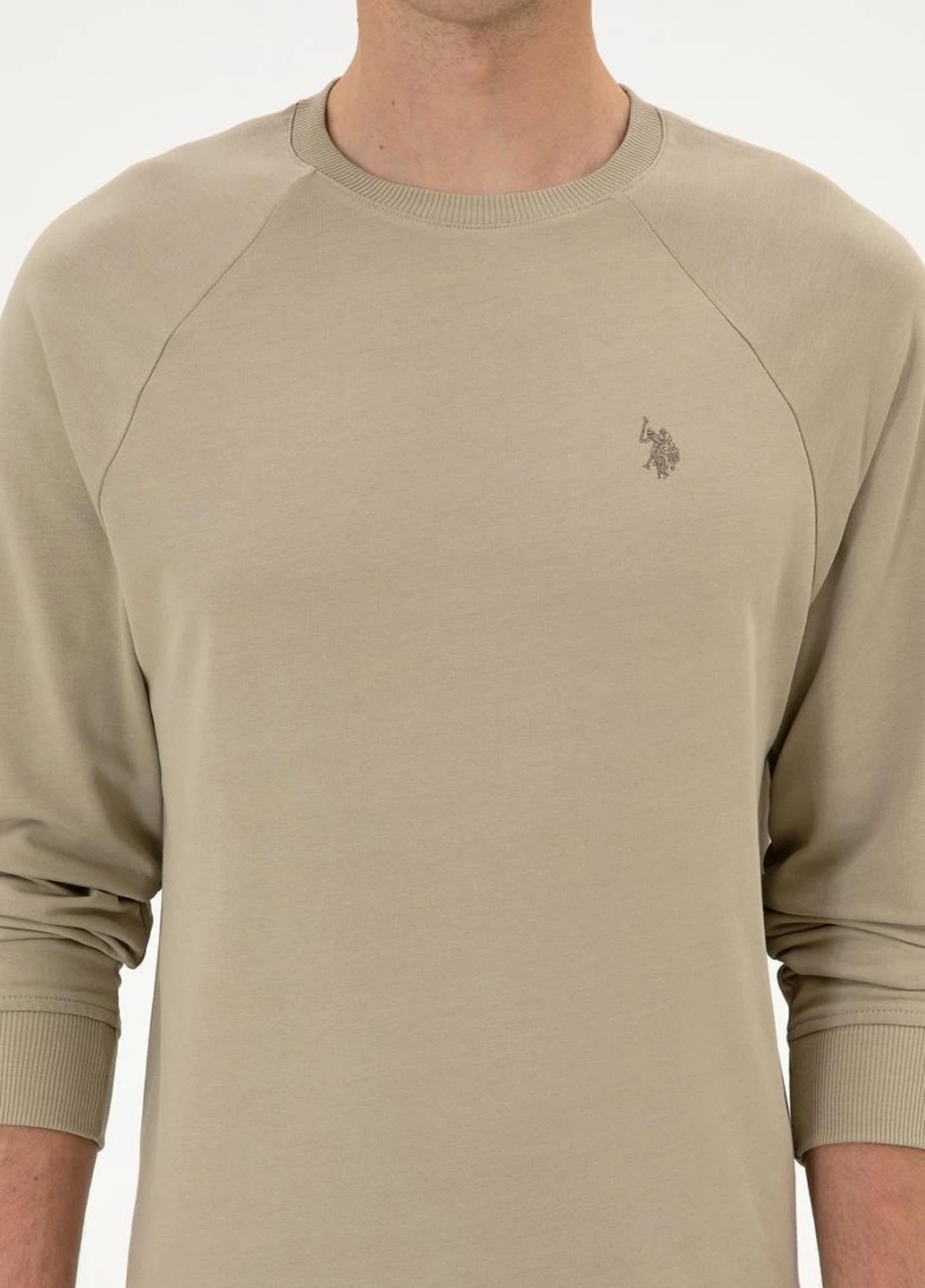 Бежевий світшот U.S. Polo Assn. однотонний вишивка (370301122)