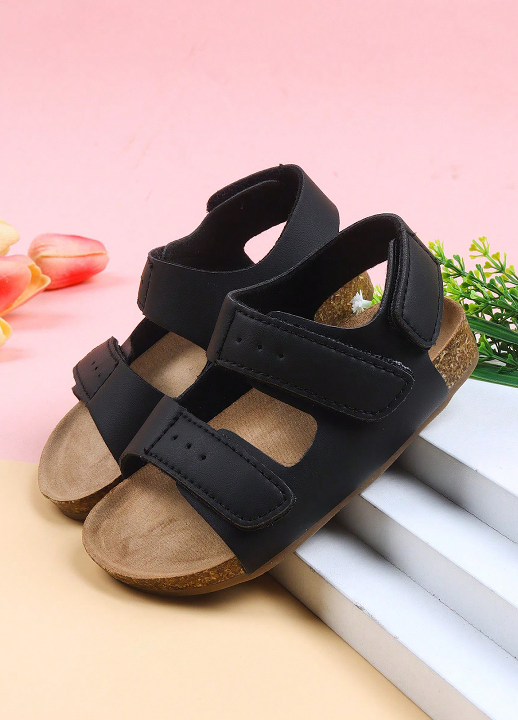 Черные кэжуал сандалии SHEIN на липучке