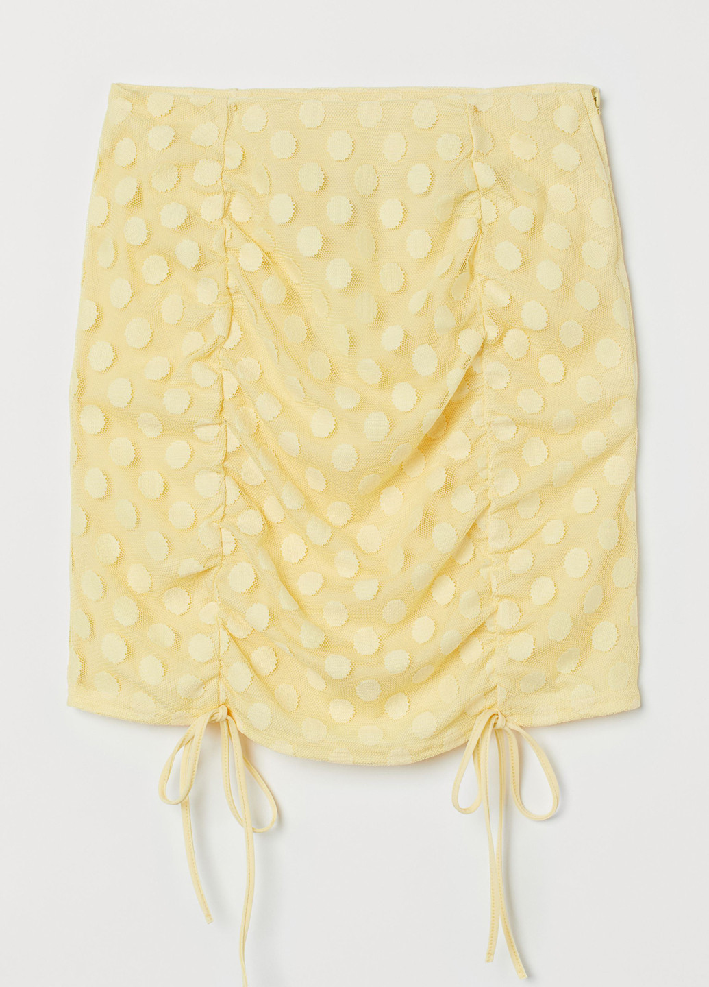 Светло-желтая кэжуал в горошек юбка H&M