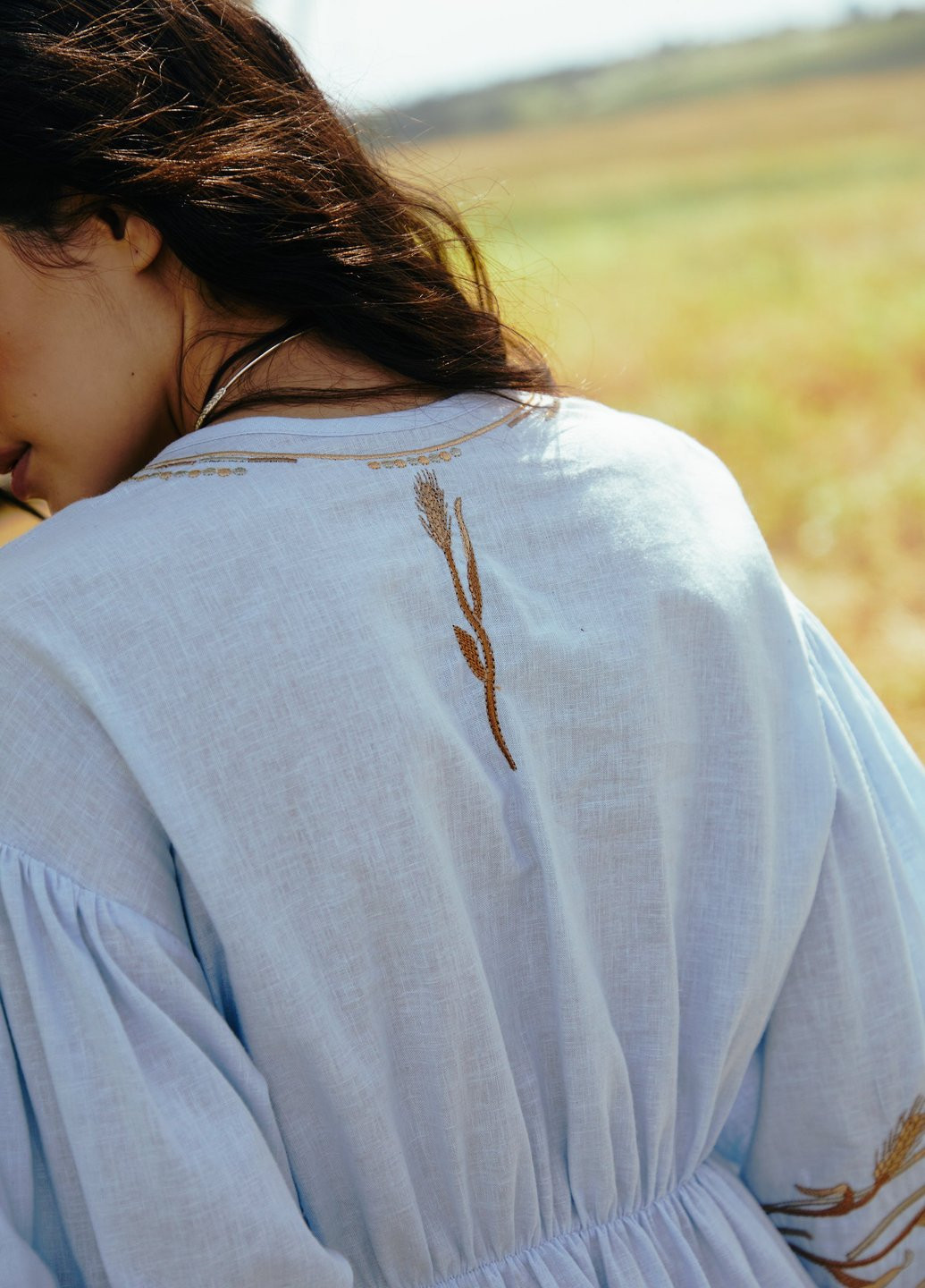 Світло-блакитна кежуал сукня кльош Gepur однотонна