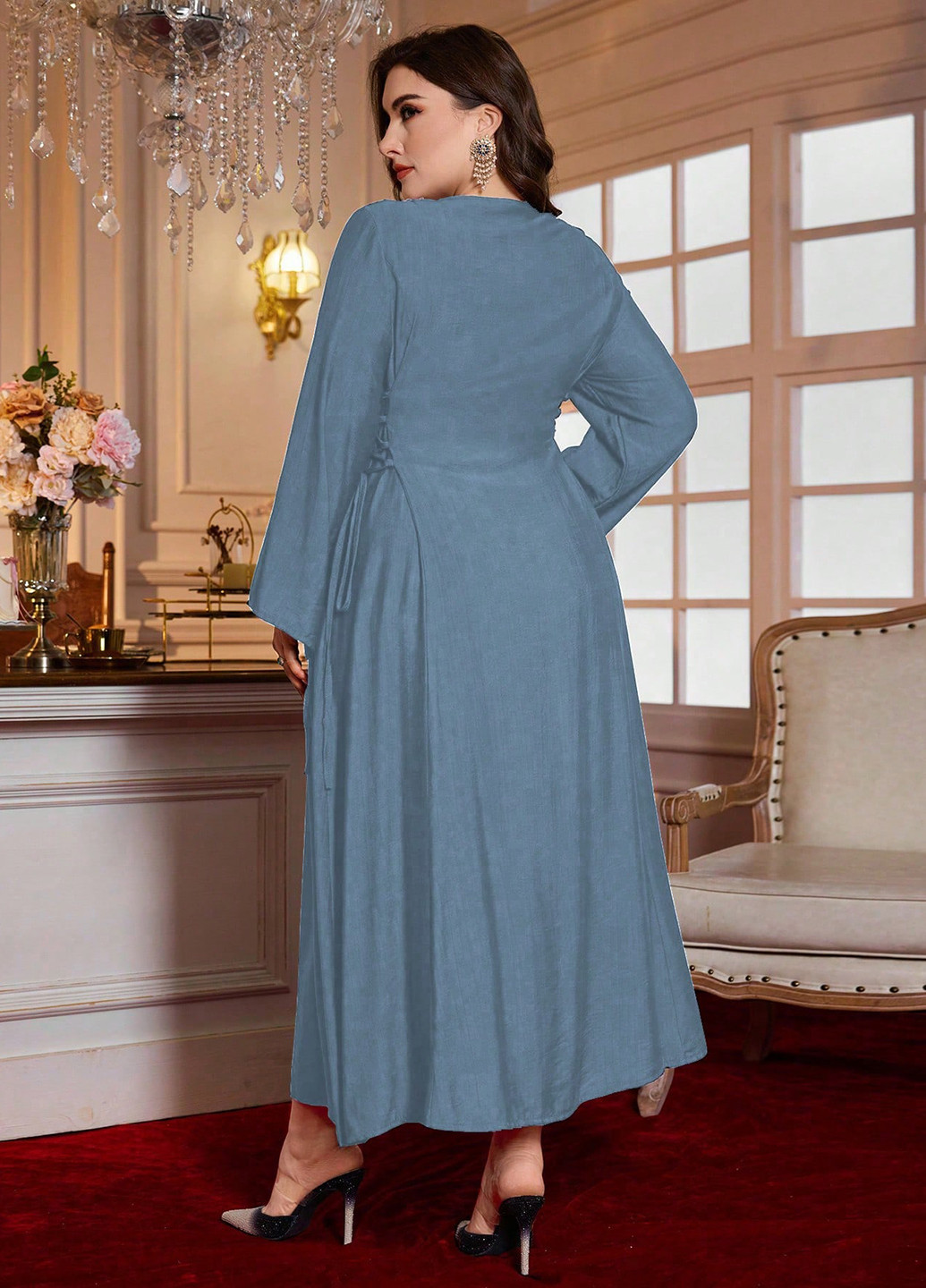 Сіро-голубий кежуал сукня а-силует SHEIN однотонна