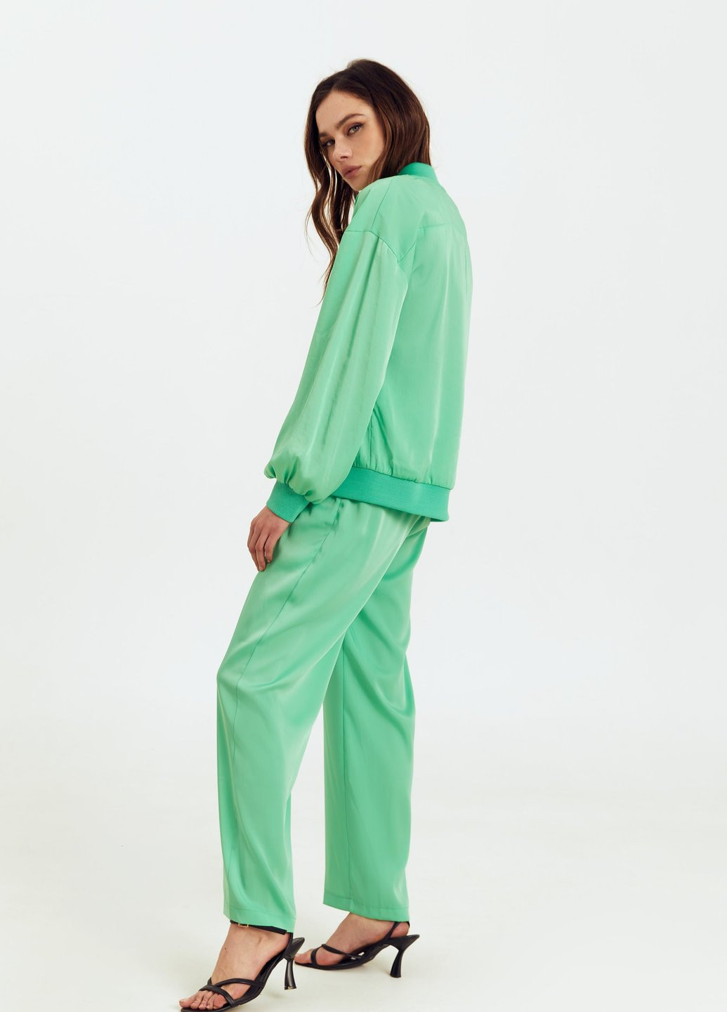 Атласні зелені штани Gepur (252809067)