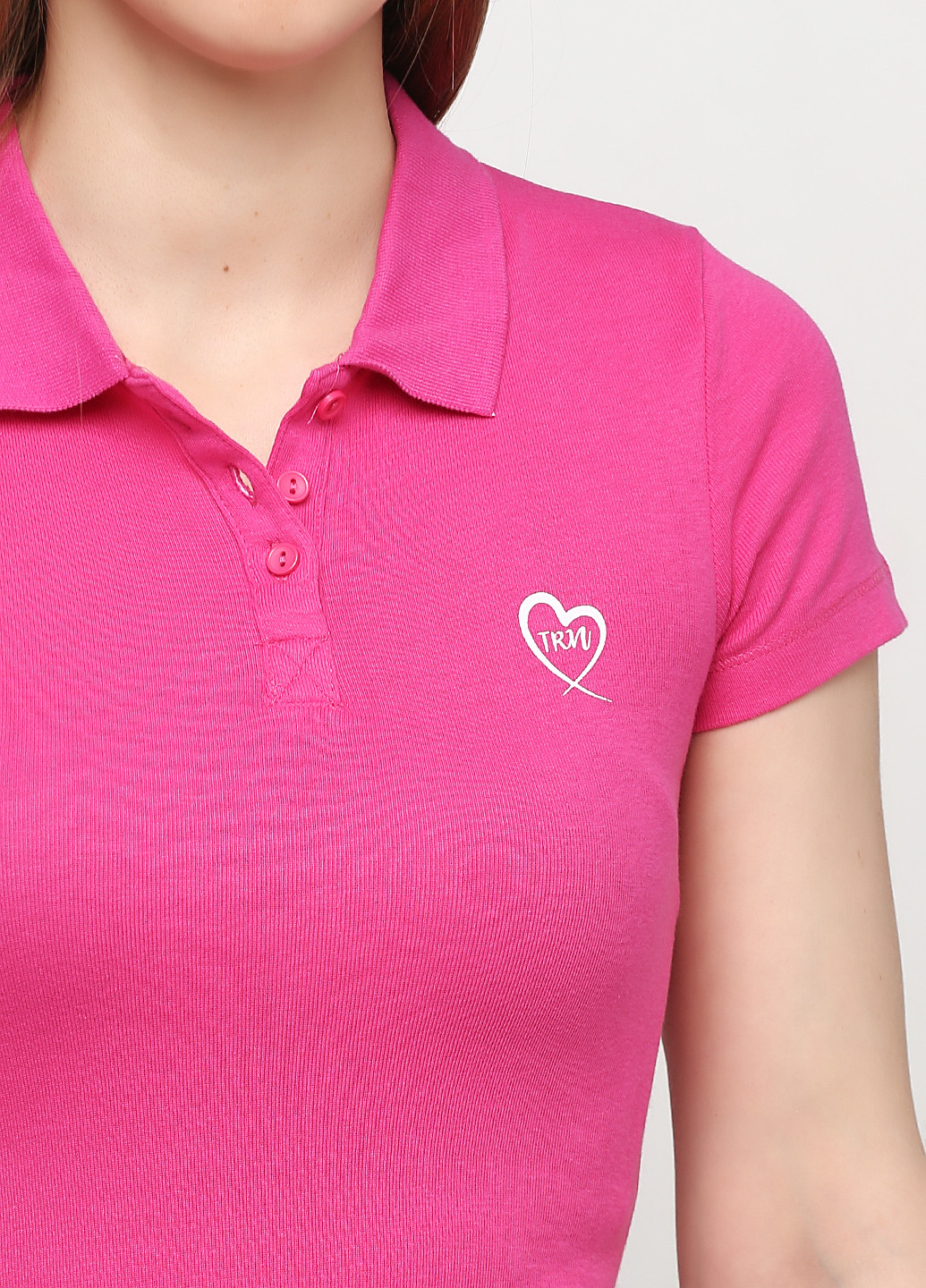 Розовая женская футболка-поло Terranova с надписью
