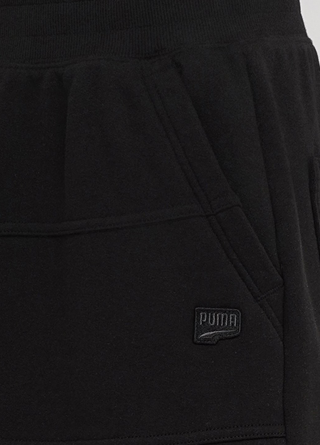 Черная спортивная однотонная юбка Puma