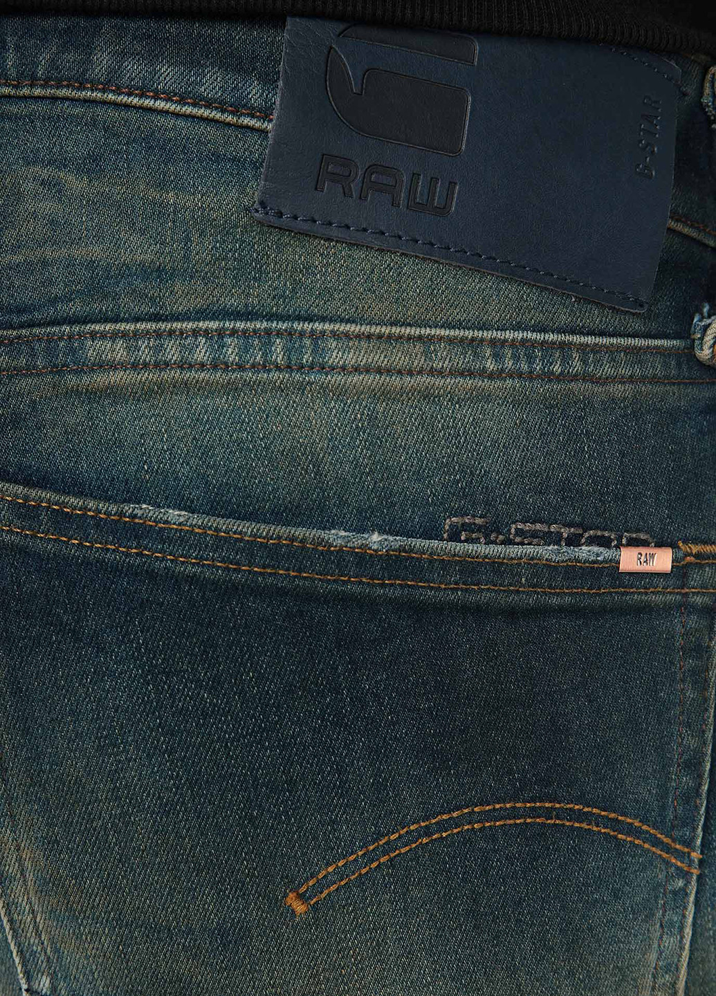 Темно-синие демисезонные слим джинсы G-Star Raw