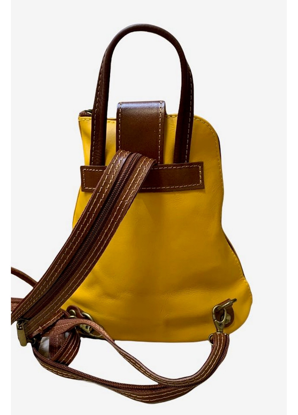 Рюкзак Italian Bags однотонная жёлтая кэжуал