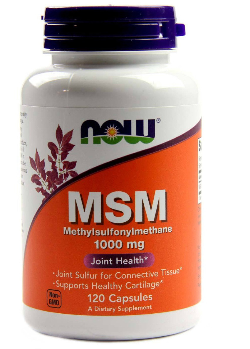 МСМ (Метилсульфонинметан), MSM,, 1000 мг, 120 капсул Now Foods
