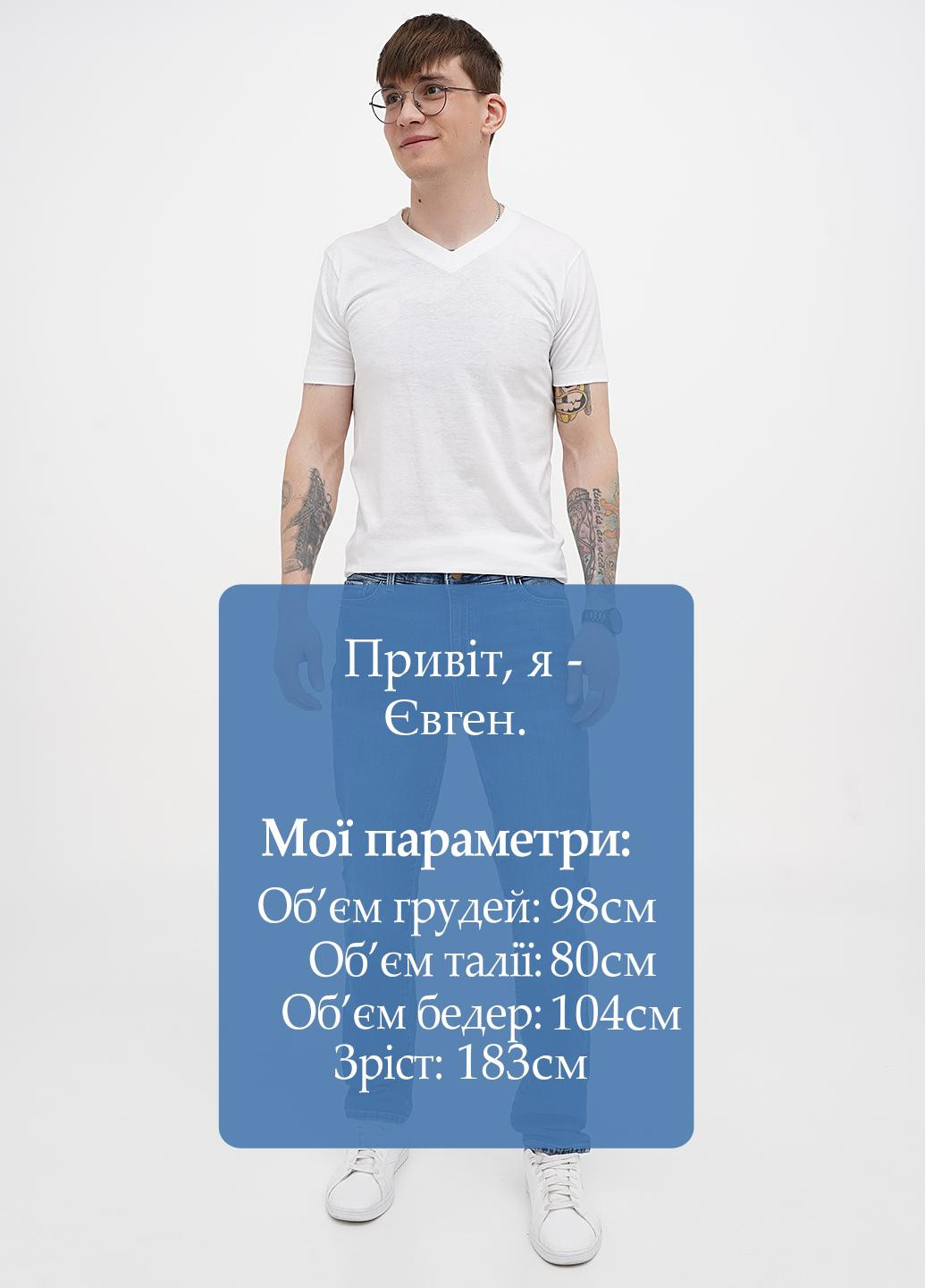 Синие демисезонные слим джинсы C&A