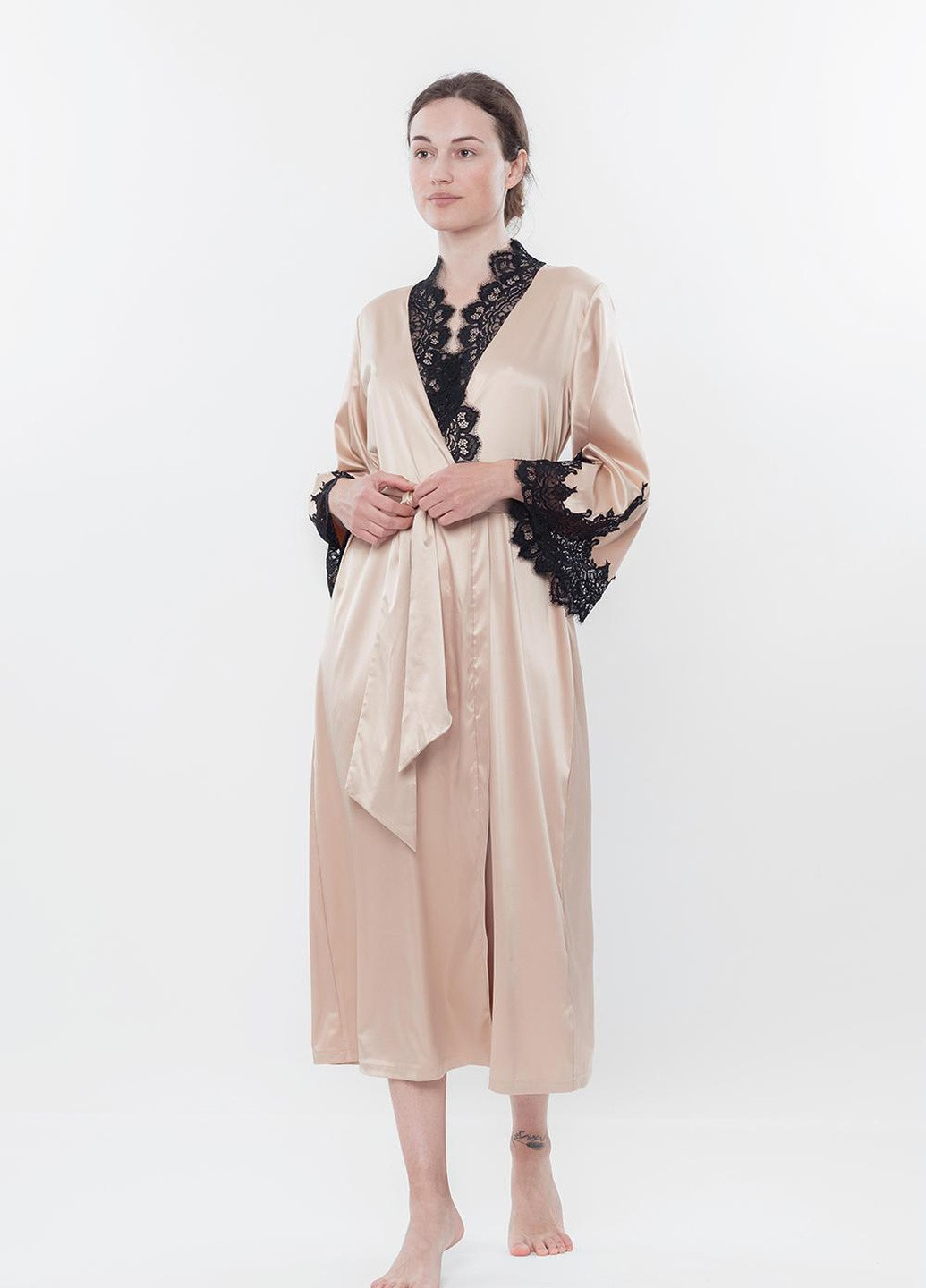 Халат жіночий L айворі S03186 Effetto (254797275)