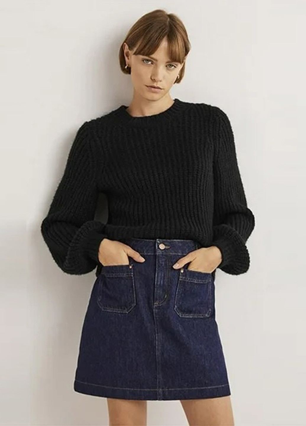 Черный зимний джемпер джемпер Boden