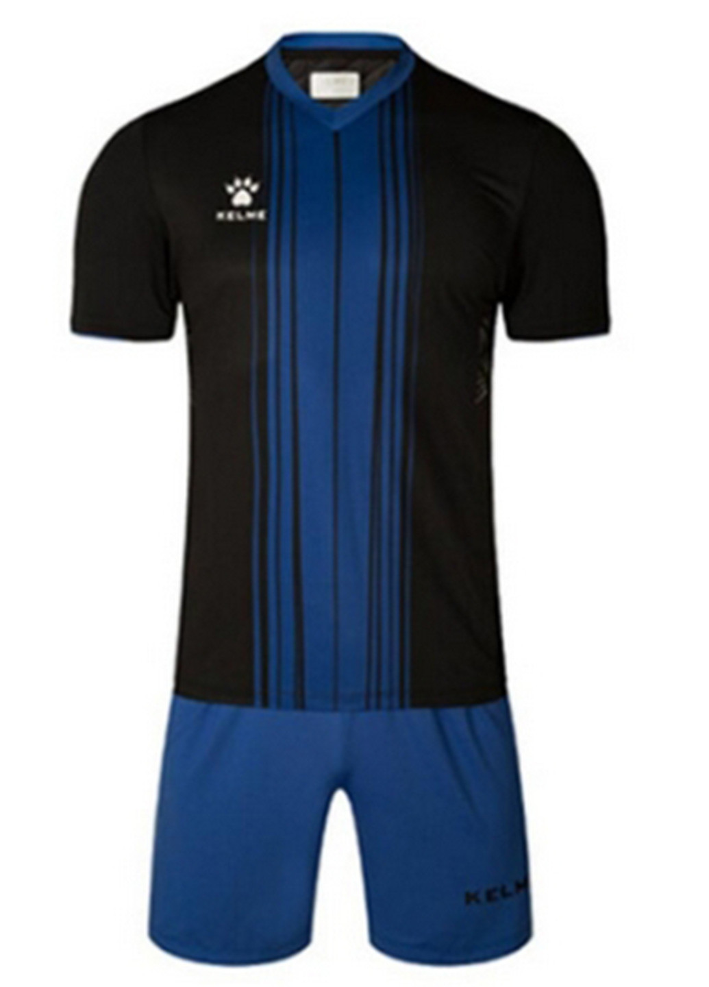 Черный демисезонный комплект футбольной формы barcelona черно-т.синий к/р Kelme
