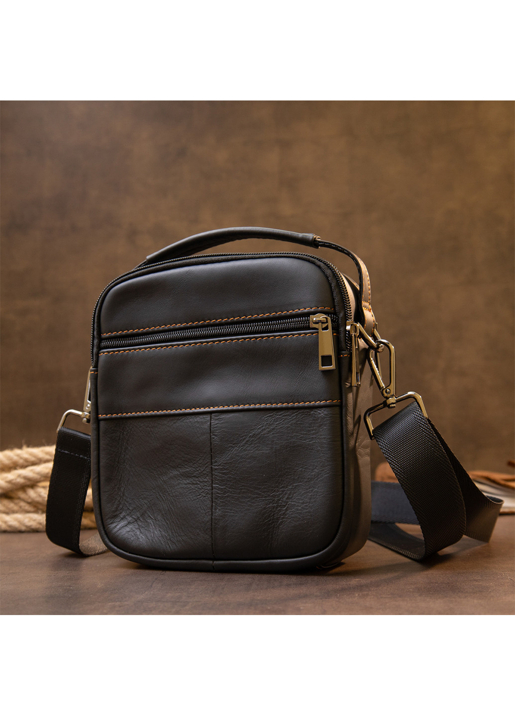 Чоловік шкіряний месенджер 18х20х7 см Vintage (252131091)