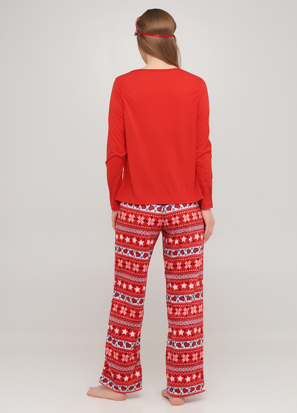 Красная всесезон пижама (лонгслив, брюки, маска для сна) лонгслив + брюки Studio