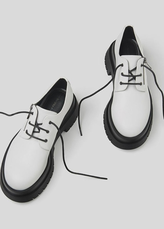 Белые кэжуал осенние ботинки на платформе для девочки Bershka