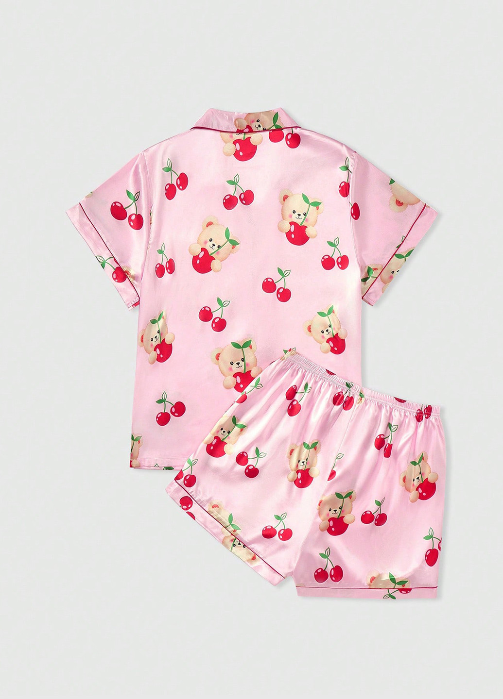Рожева всесезон піжама (блуза, шорти) сорочка + шорти SHEIN