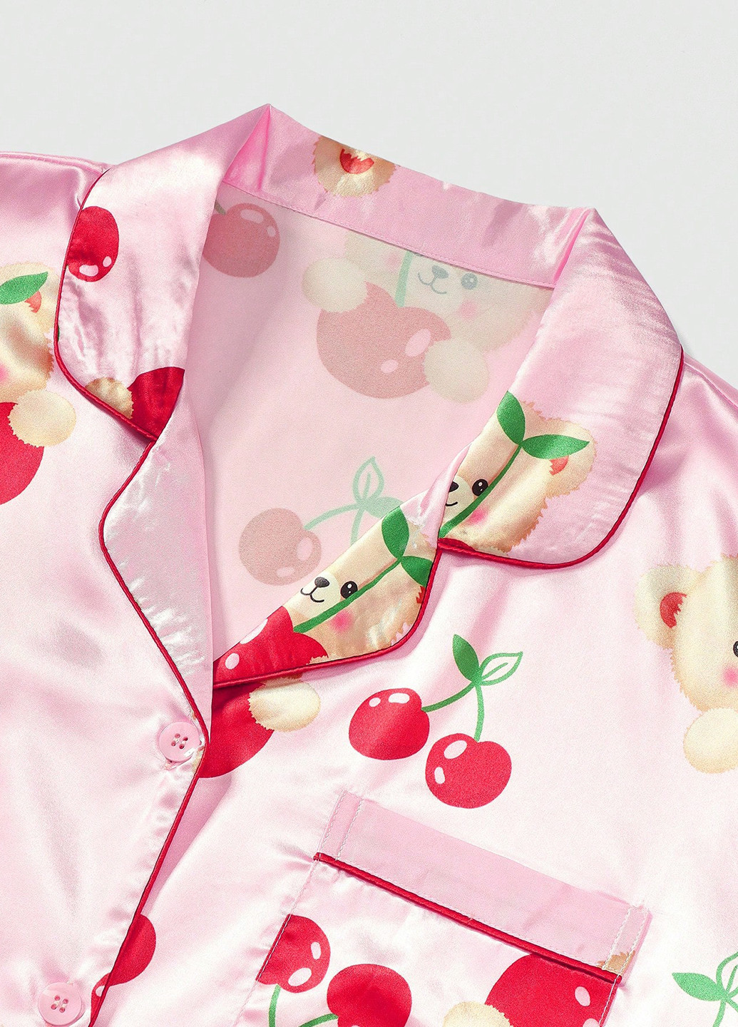 Рожева всесезон піжама (блуза, шорти) сорочка + шорти SHEIN