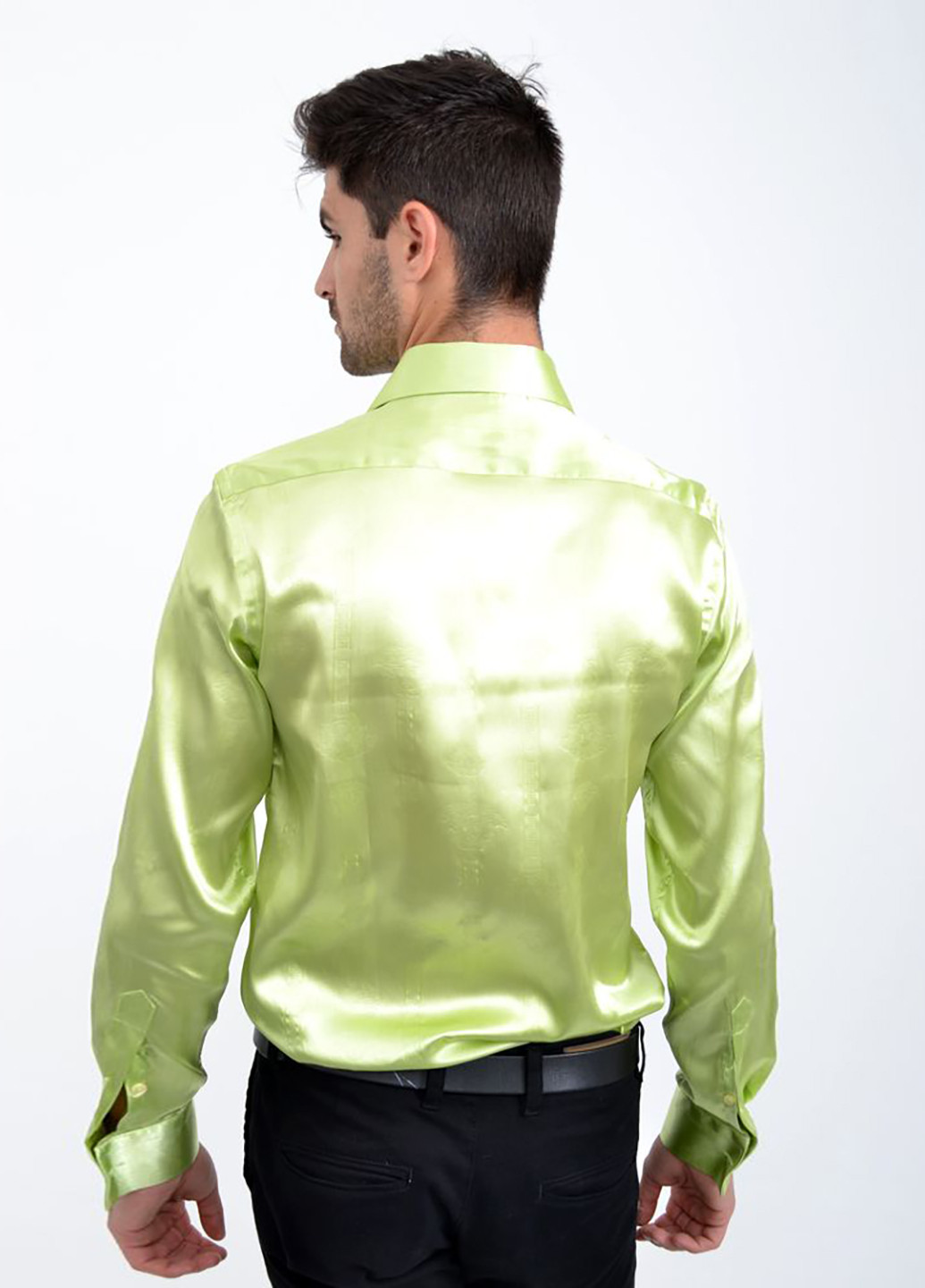 Салатовая кэжуал рубашка однотонная Pier Pasonili с длинным рукавом