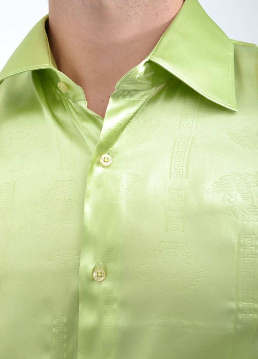 Салатовая кэжуал рубашка однотонная Pier Pasonili с длинным рукавом