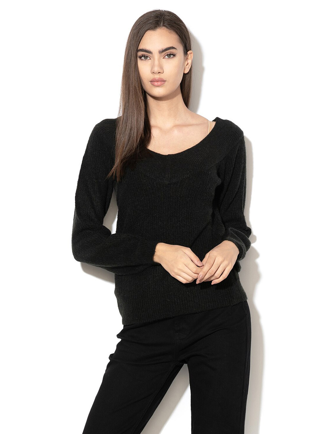 Черный демисезонный пуловер пуловер Vero Moda