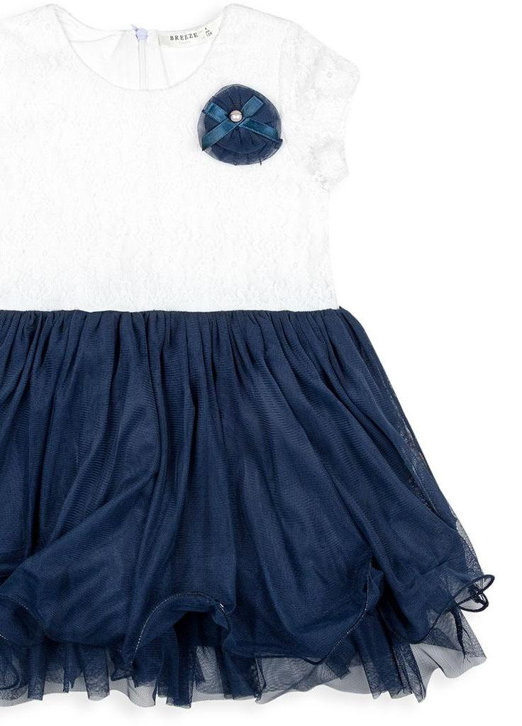 Синее платье с фатиновой юбкой и цветком (10671-104g-blue) Breeze (205765486)