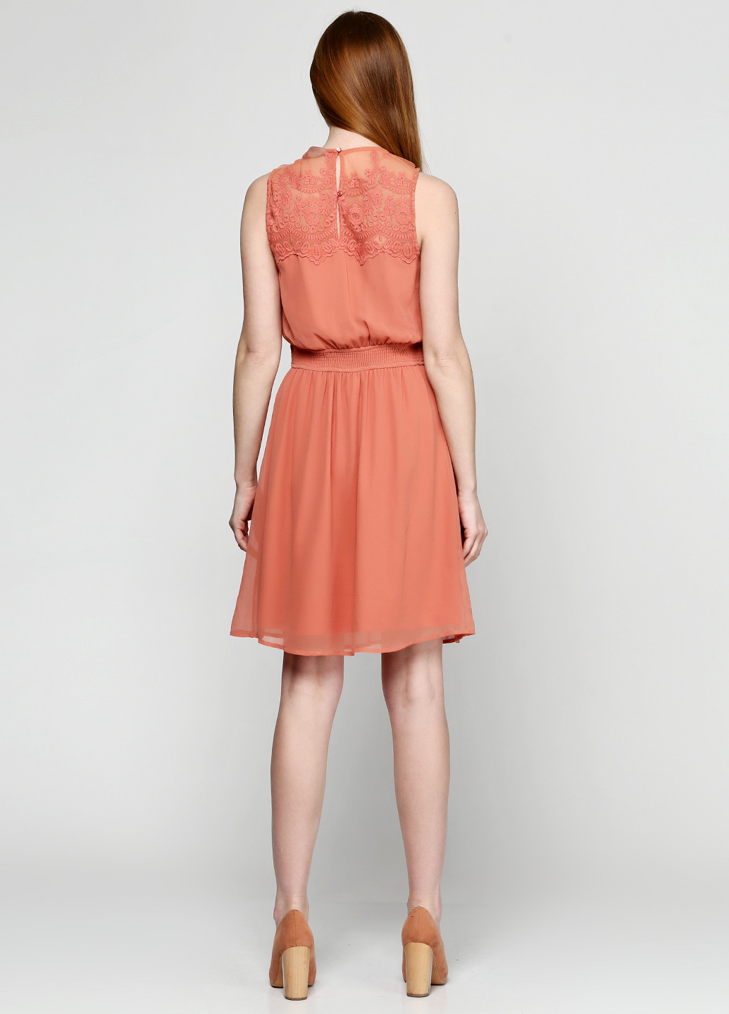 Розово-коричневое вечернее платье Vero Moda
