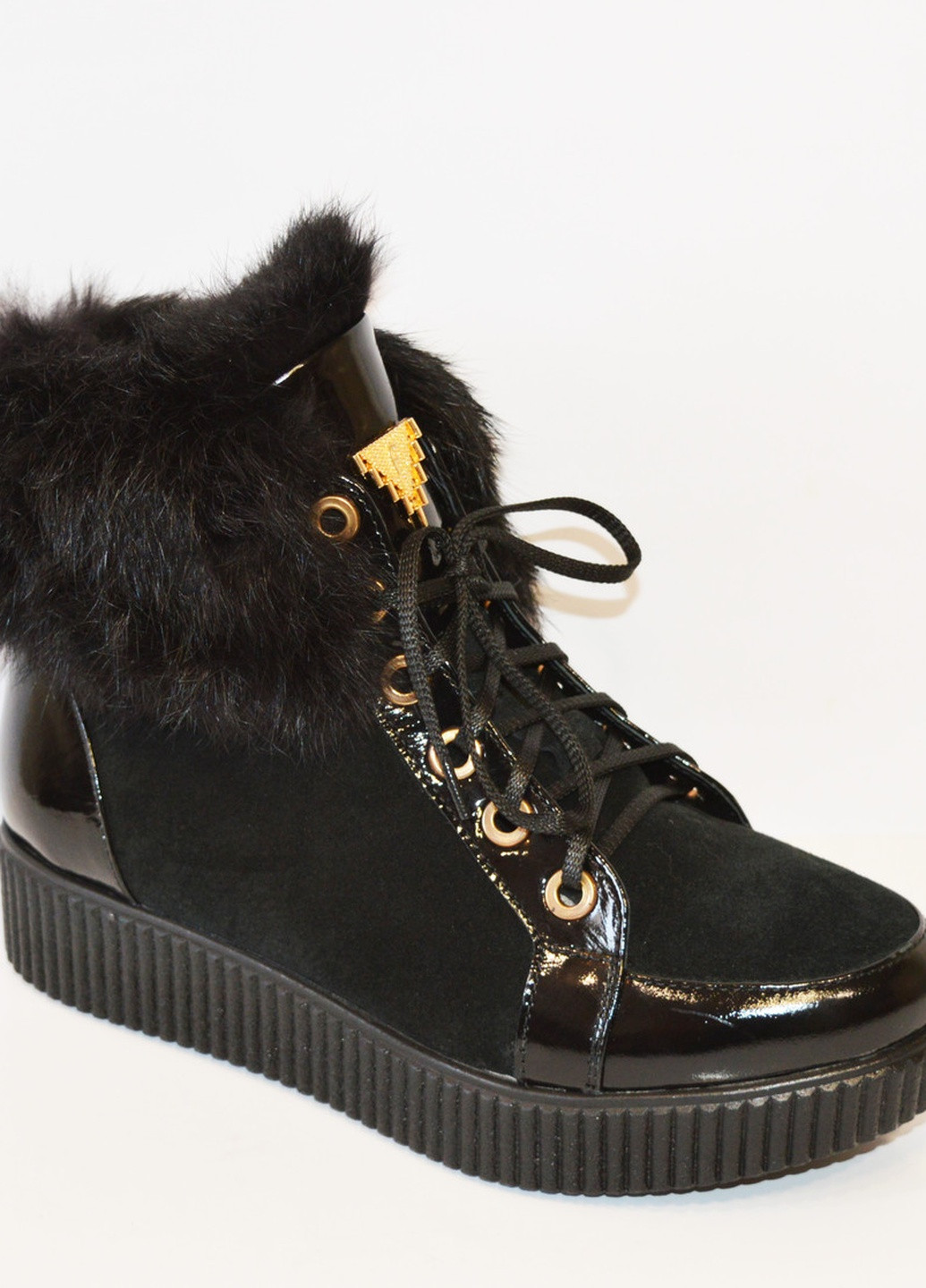 Черевики Чорні шкіра лак замша El passo (256549876)