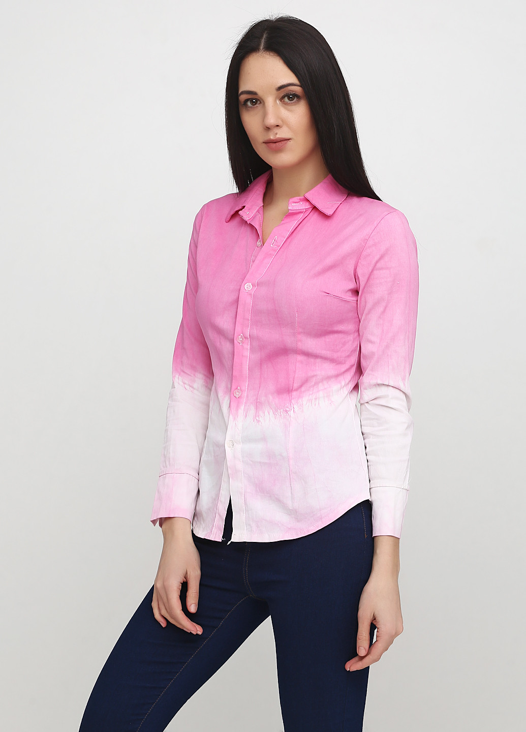 Розовая кэжуал рубашка с градиентным узором Made in Italy