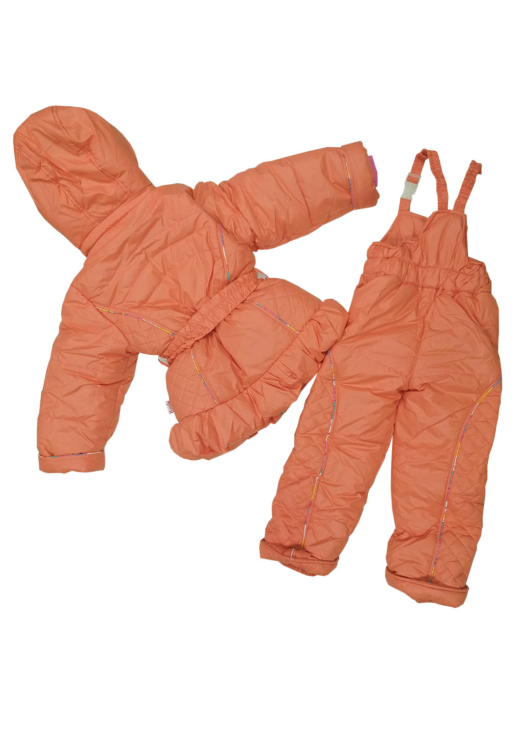 Персиковий зимній комплект (куртка,напівкомбінезон) Luxik