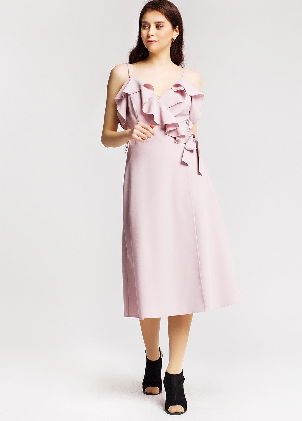 Светло-розовое кэжуал платье Nadi Renardi однотонное