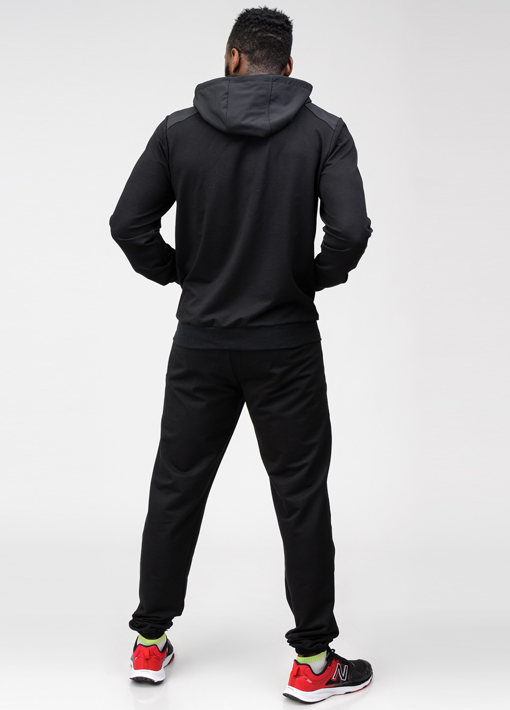 Чорний демісезонний костюм (толстовка, брюки) брючний Go Fitness