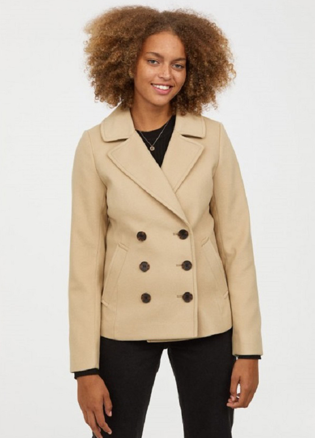 Бежеве Кежуал напівпальто H&M однотонне