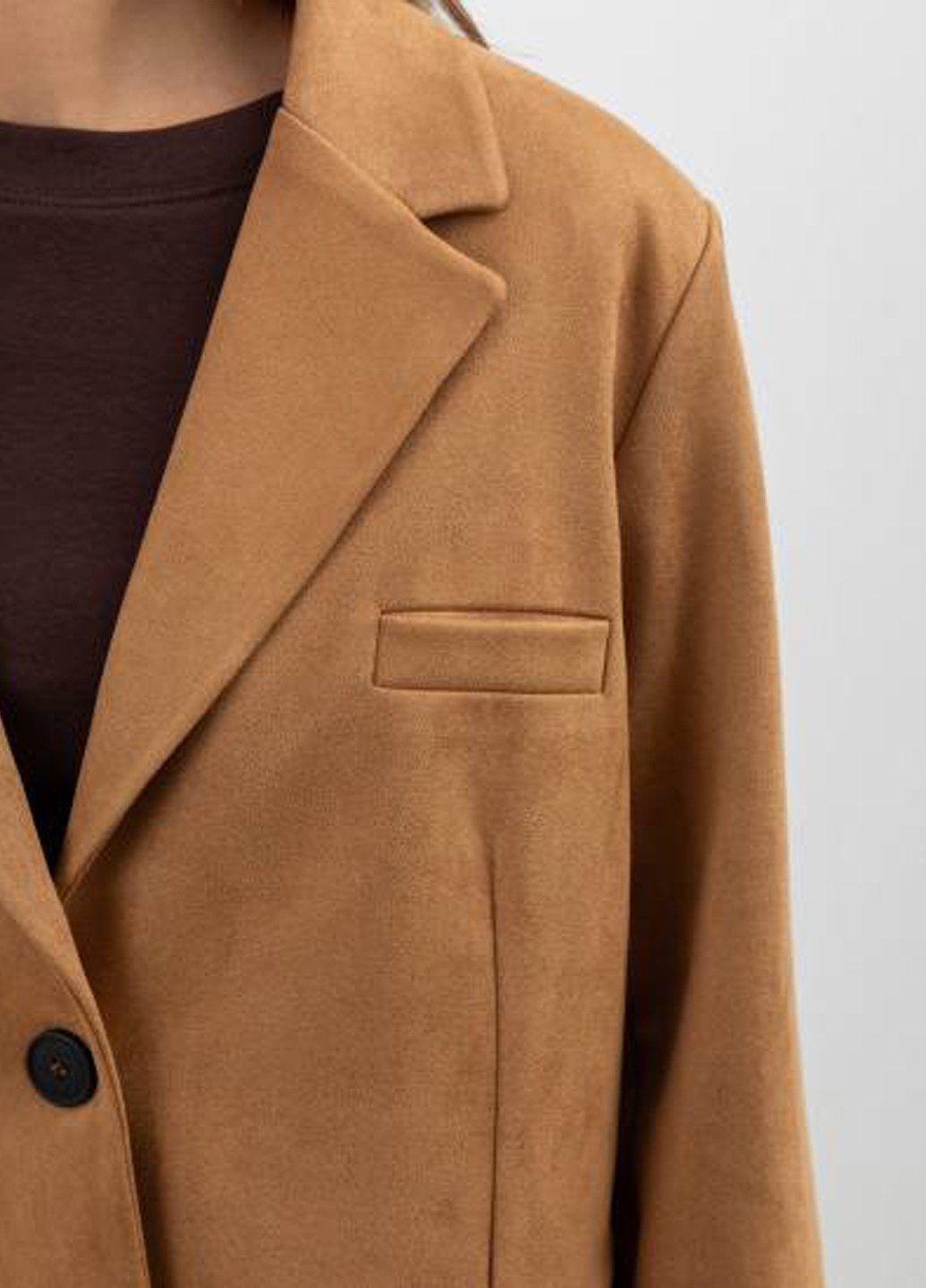 Коричневый женский жакет QU style однотонный - всесезон