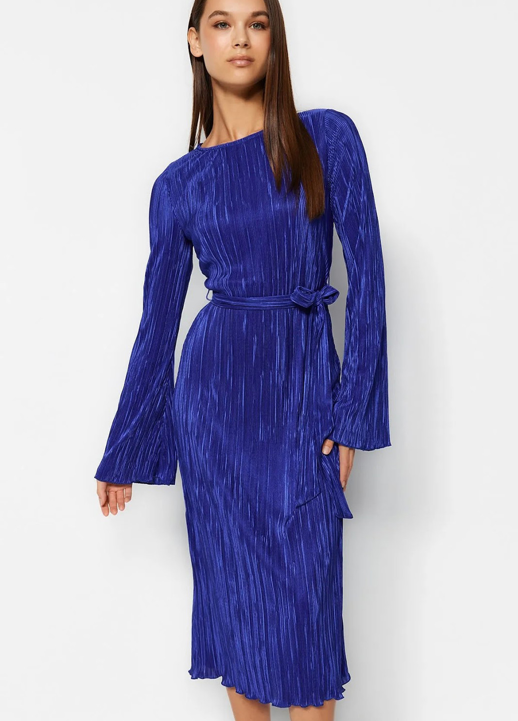 Синя вечірня, кежуал сукня SHEIN однотонна