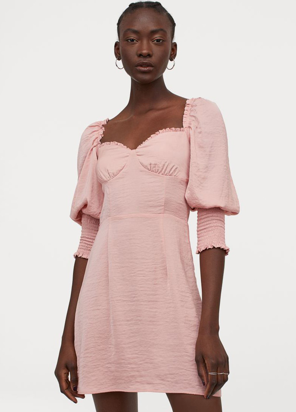 Рожева кежуал сукня H&M однотонна