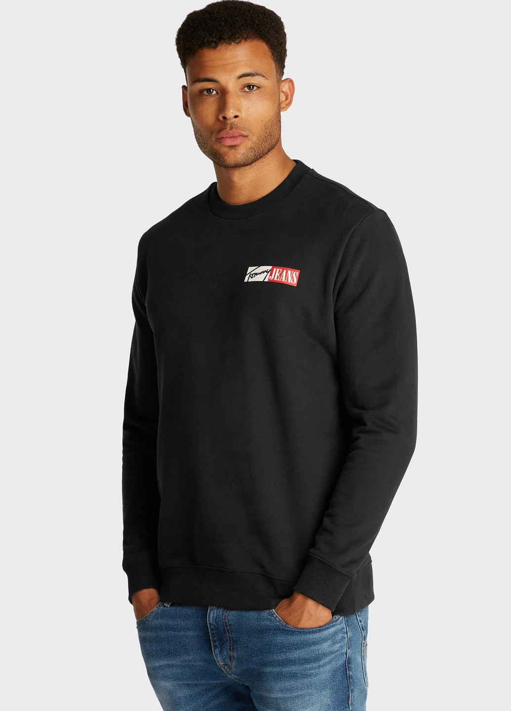 Чорний світшот Tommy Jeans логотип без декору (347656223)