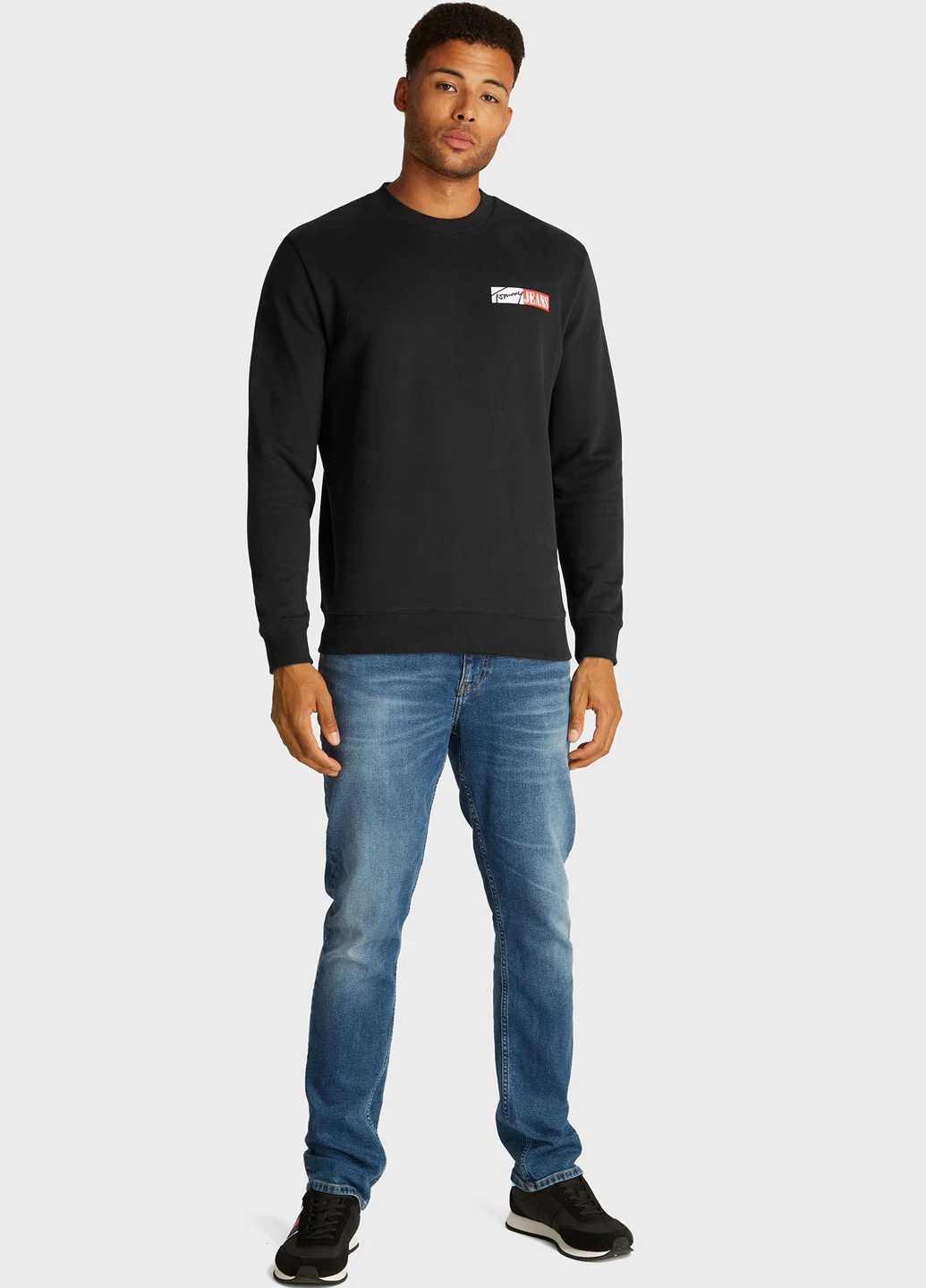 Чорний світшот Tommy Jeans логотип без декору (347656223)
