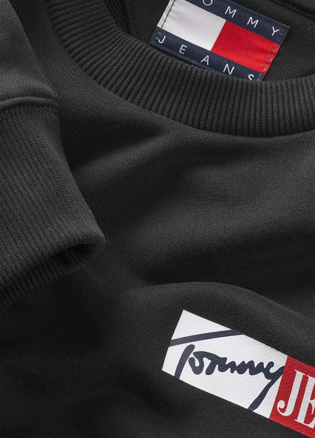 Чорний світшот Tommy Jeans логотип без декору (347656223)
