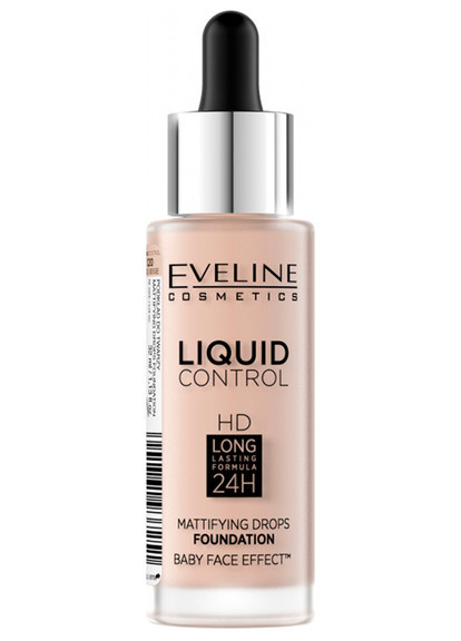 Тональна основа рідка Liquid Control HD Mattifying Drops Foundation Eveline Cosmetics (250063685)