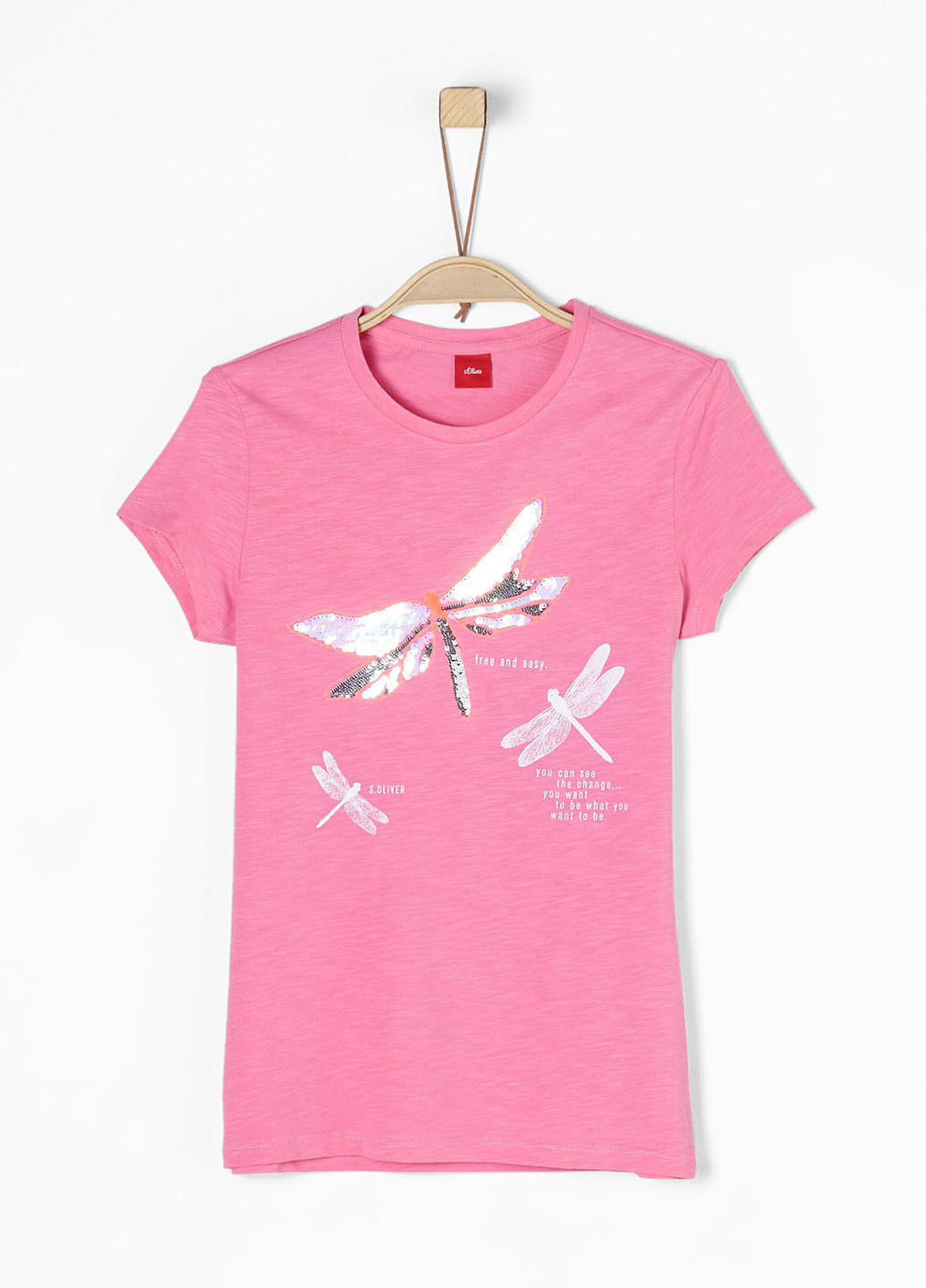 Розовая летняя футболка S.Oliver