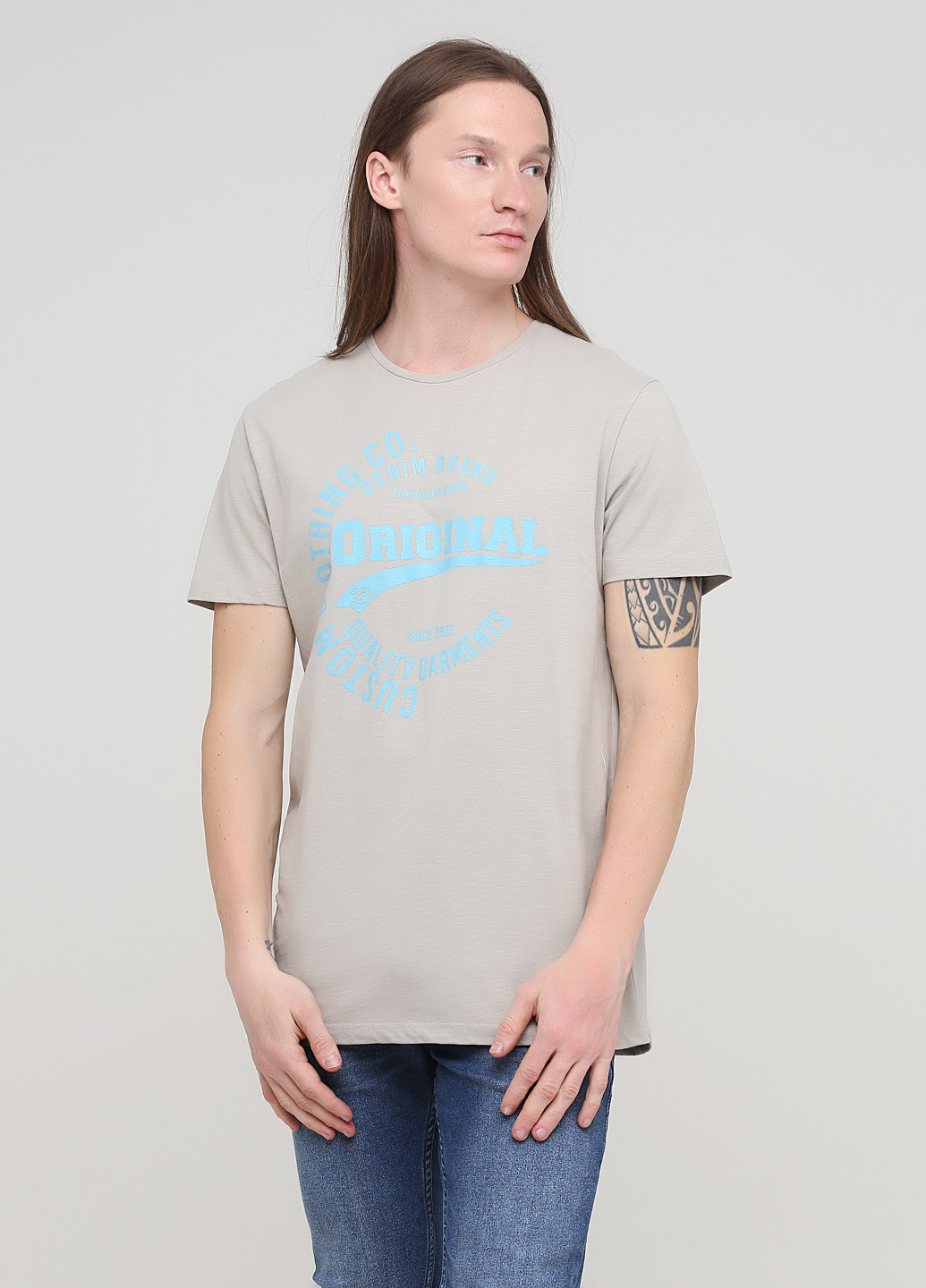 Светло-серая футболка Tom Tailor