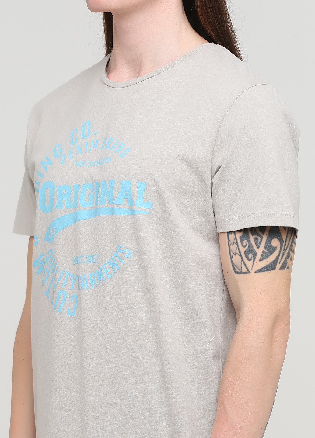 Светло-серая футболка Tom Tailor