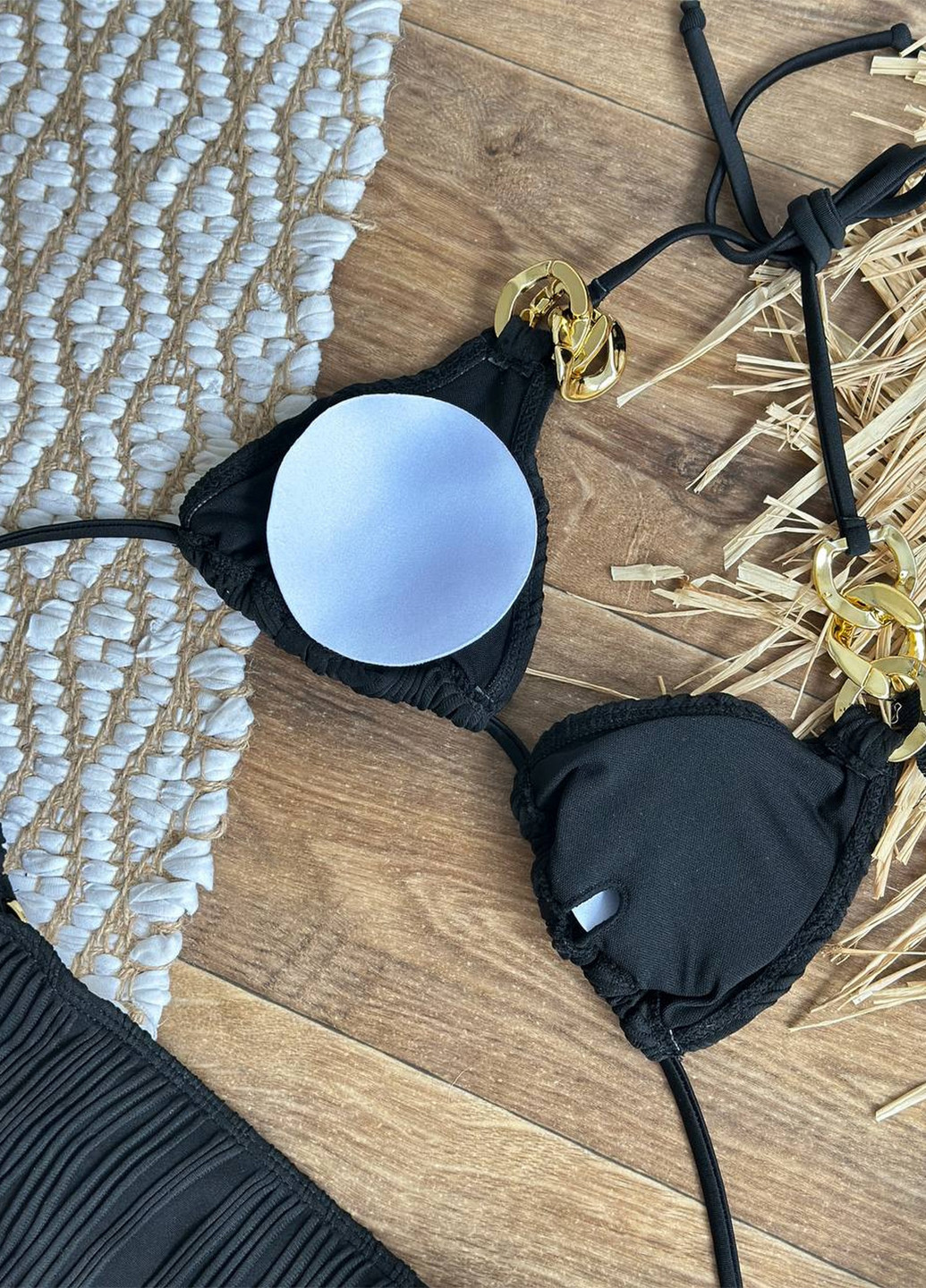 Чорний літній роздільний купальник (ліф, трусики) бікіні, роздільний NOVA VEGA