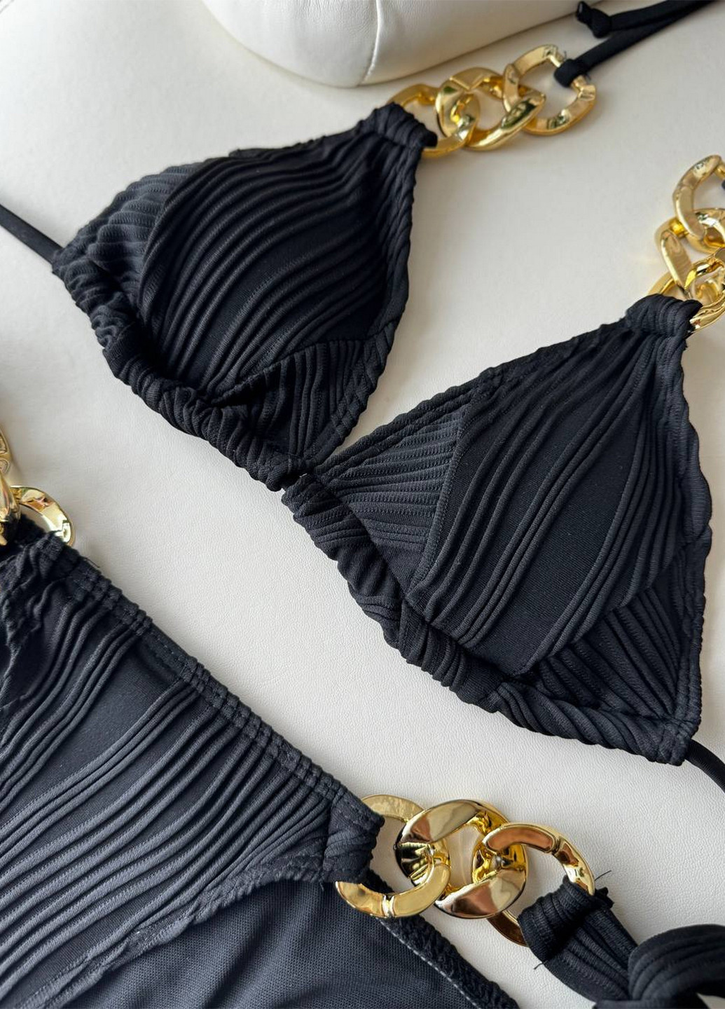 Чорний літній роздільний купальник (ліф, трусики) бікіні, роздільний NOVA VEGA