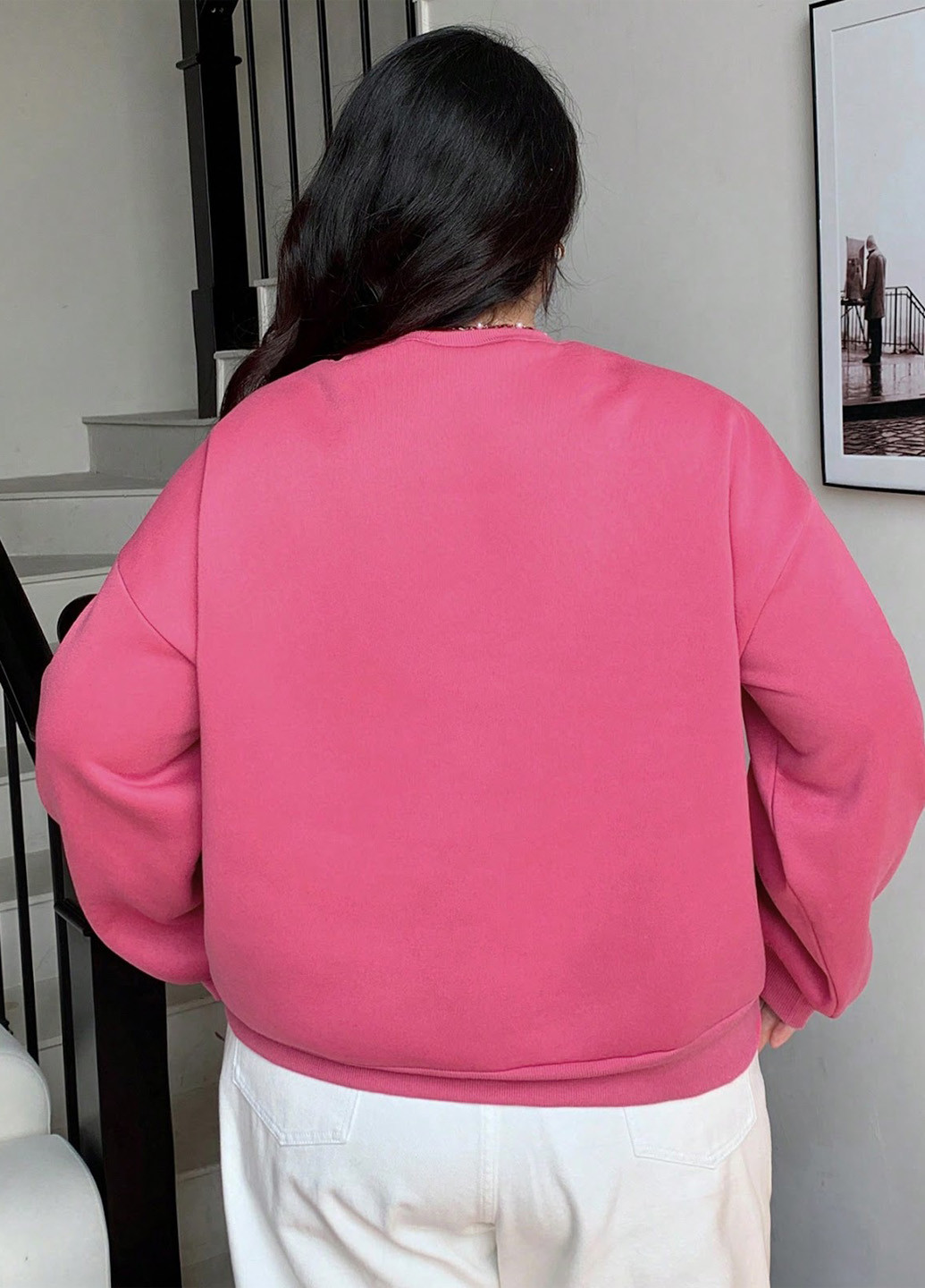 Розовый свитшот SHEIN надпись без декора (324390424)