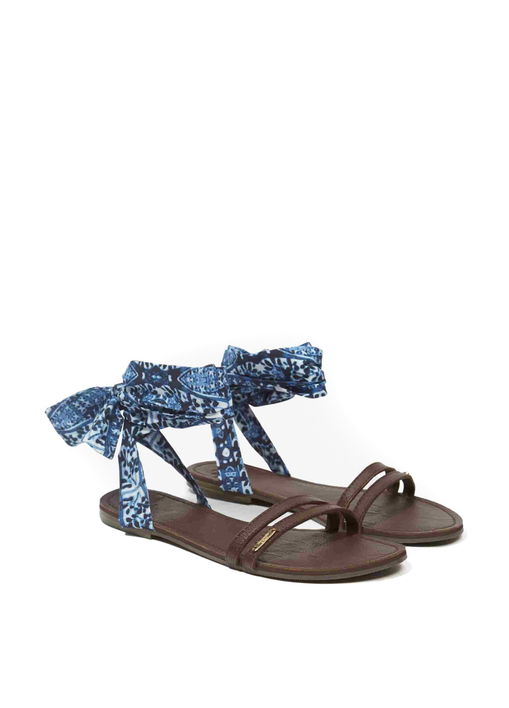 Голубые босоножки Abercrombie & Fitch на шнурках с рисунком