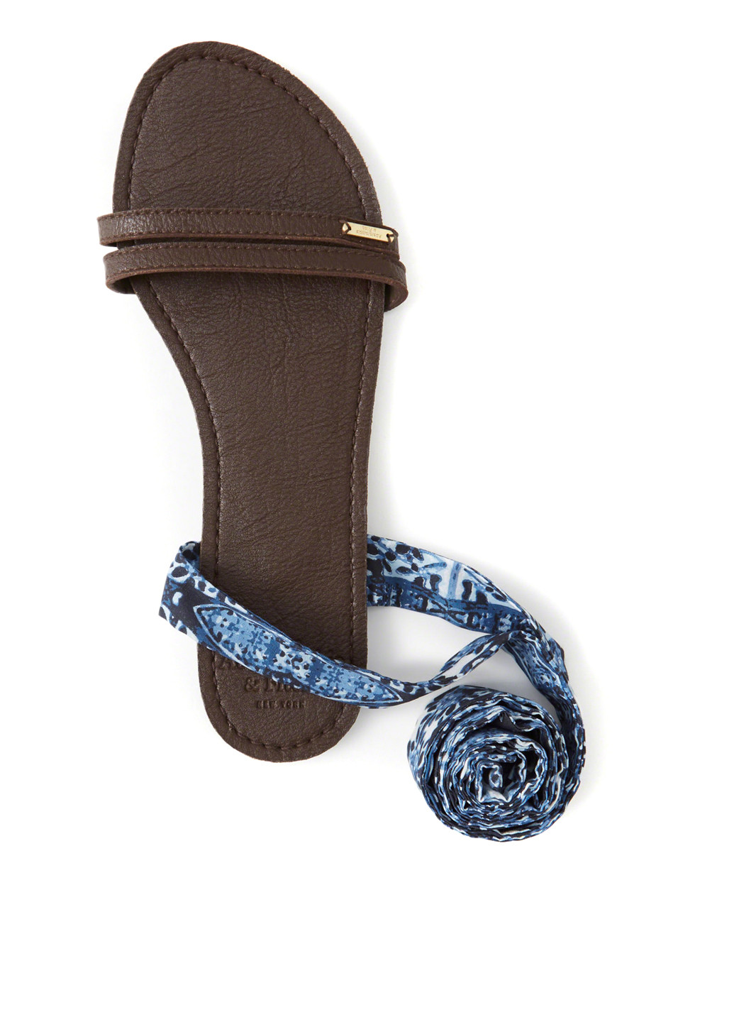 Голубые босоножки Abercrombie & Fitch на шнурках с рисунком