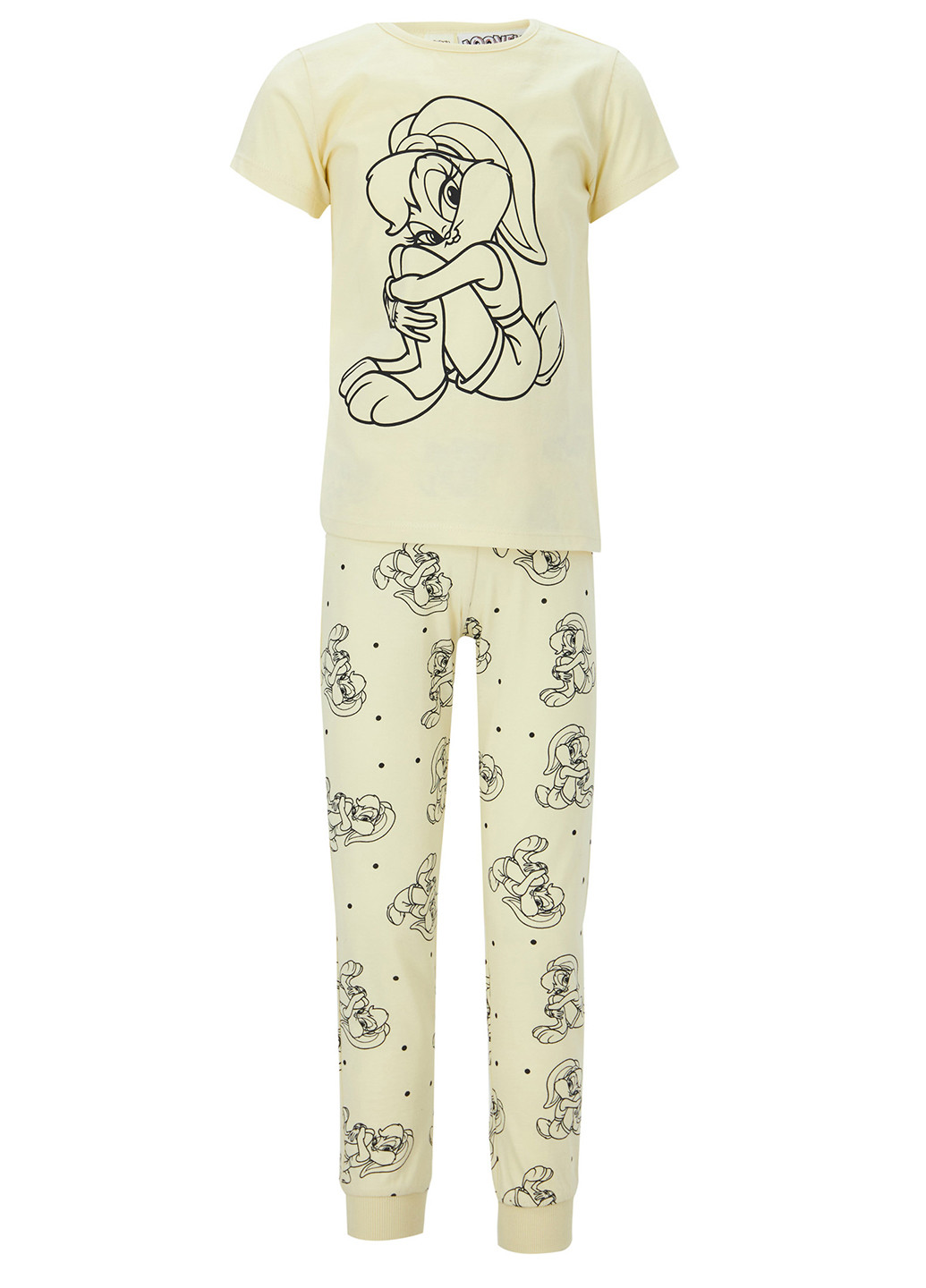 Молочная всесезон пижама футболка + брюки DeFacto